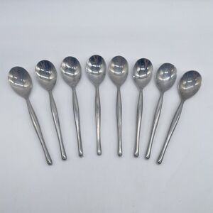Set OF 8 HAMPTON SILVERSMITHS Stainless HSV84 Teaspoons 6 1/2”